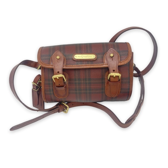 *RARE* Polo Ralph Lauren Red Tartan Mini Crossbody Messenger Bag! - Picture 12 of 17